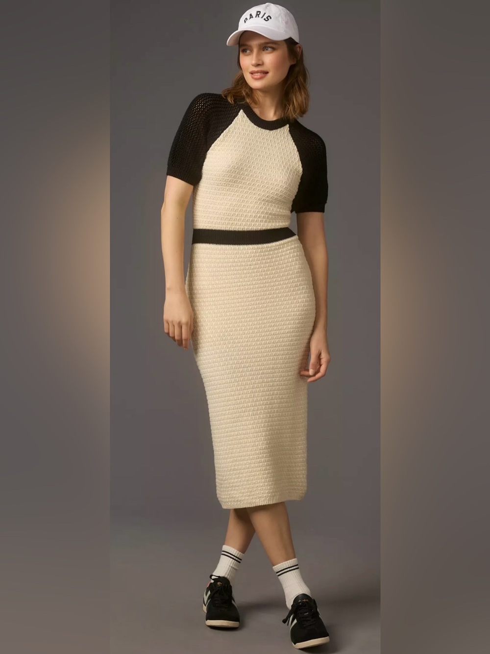 Daily Practice by Anthropologie sweater midi dress knit fabric raglan sleeves